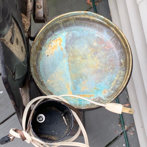 VINTAGE BLACK AMERICANA COLLECTIBLE BUTLER ASHTRAY LAMP SMOKING STAND - Picture 8 of 16